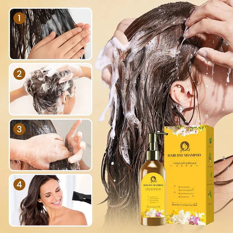 Long Lasting Natural Hair Dye Shampoo 100ML (Buy 1 Get 1 Free)